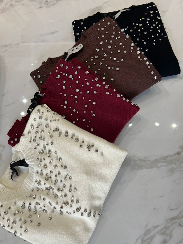 HaveOne•Maglioncino strass soffice viscosa viscosa•Più colori