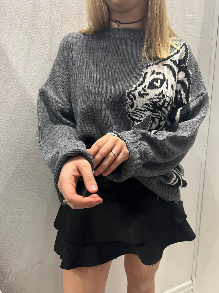 HaveOne•Maglione rotture tigre•Più colori