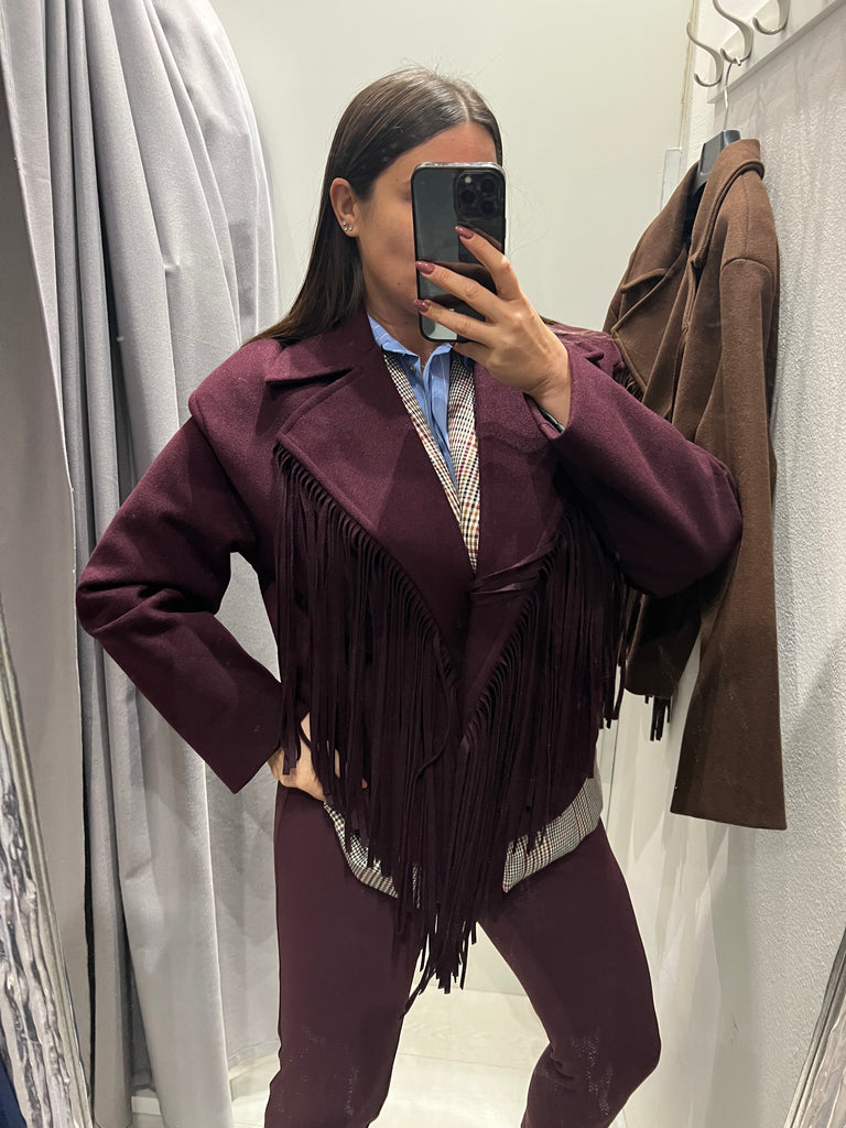 BLK30 LUMINA•Cappotto corto frange•Più colori