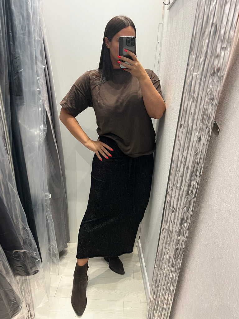 🚨KONTATTO•Gonna in maglia lurex con coulisse•Più colori