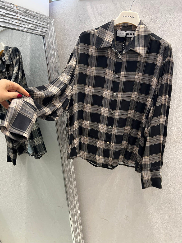 HaveOne•Camicia check beige/grigio/nero