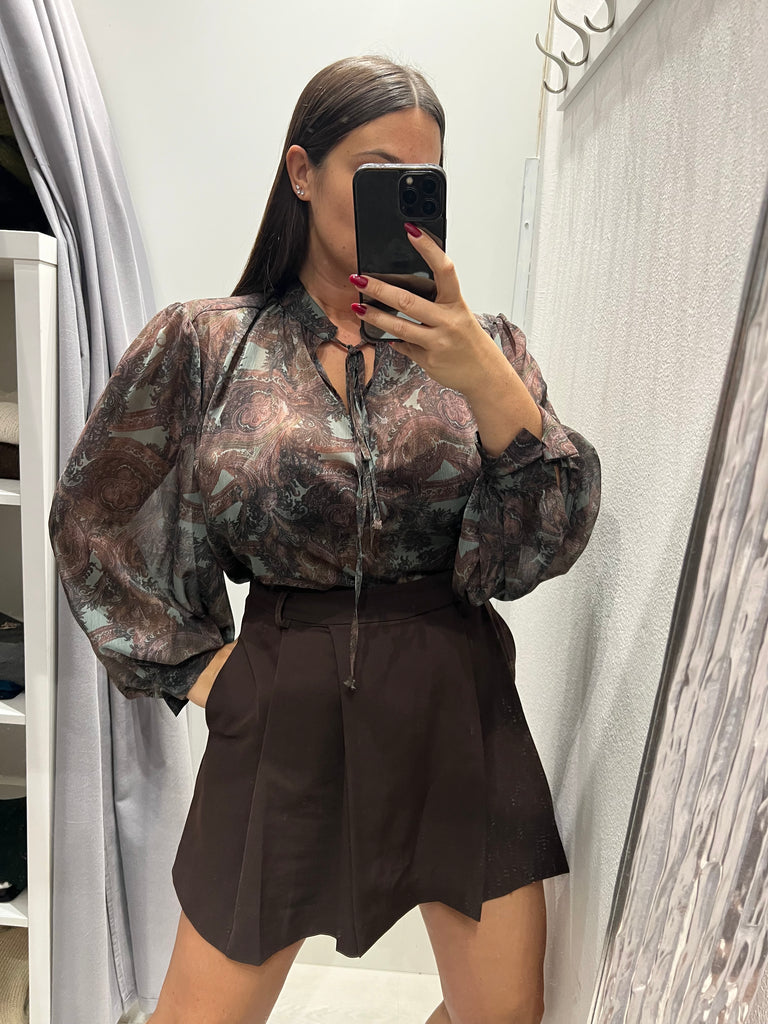 HaveOne•Camicia stampa cashmere