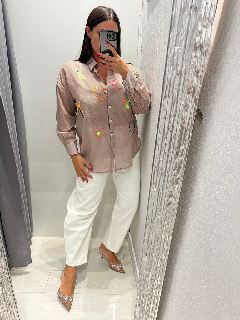 HaveOne•Camicia over bacchetta con ricami