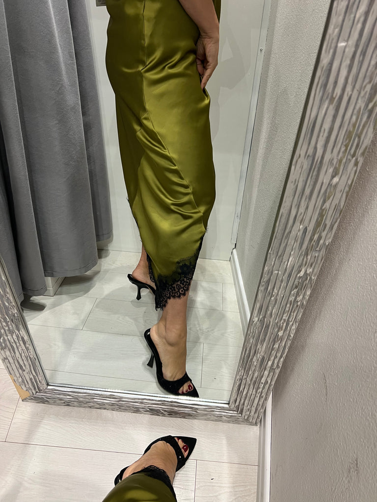 HaveOne•Abitino lingerie asimmetrico olio pizzo