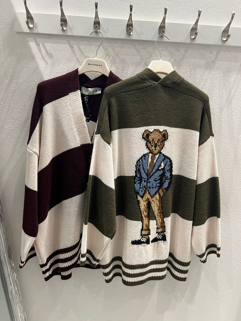 BLK30 HaveOne•Cardigan teddy fasce•Più colori