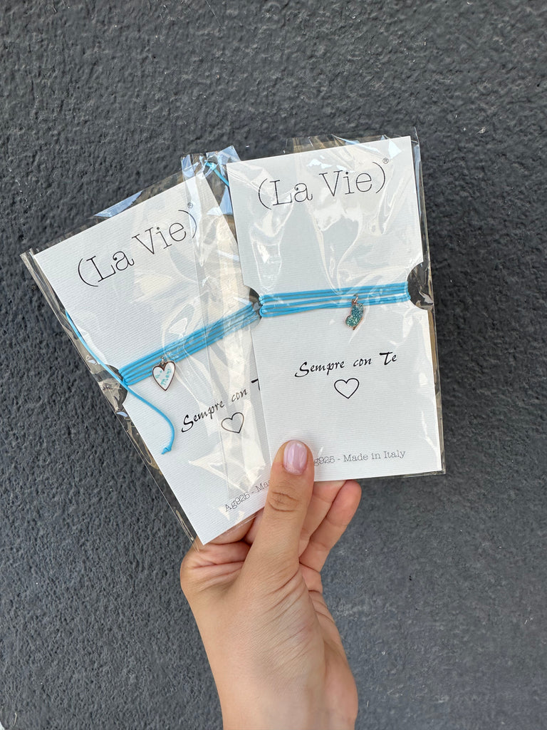 La Vie•Collana chocker/bracciale/cavigliera azzurro con charm•Scegli il tuo charm!