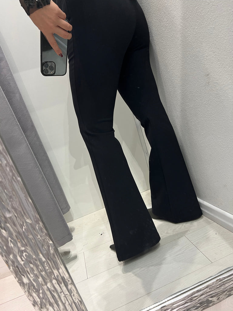 HaveOne•Pantalone leggings nero a zampa punto milano