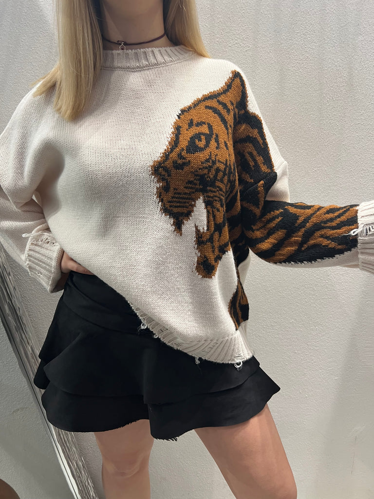 HaveOne•Maglione rotture tigre•Più colori