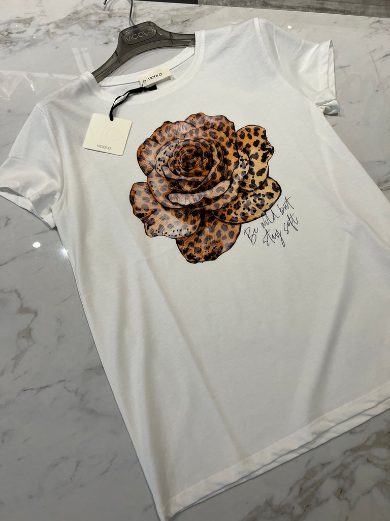 ViCOLO•T-shirt Rosa Leopard