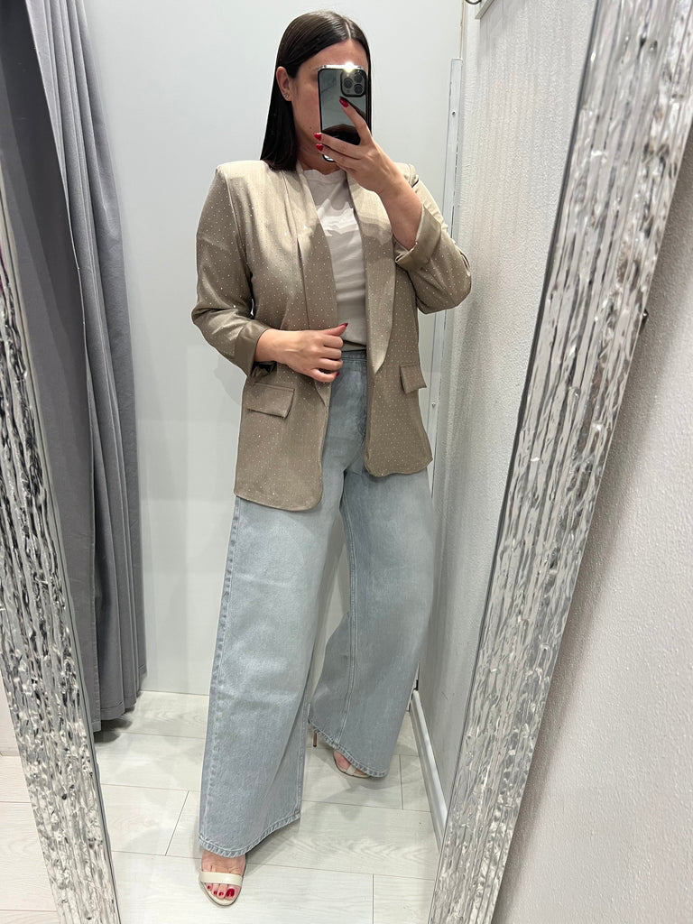 ViCOLO•Jeans palazzo straight grigio Mia
