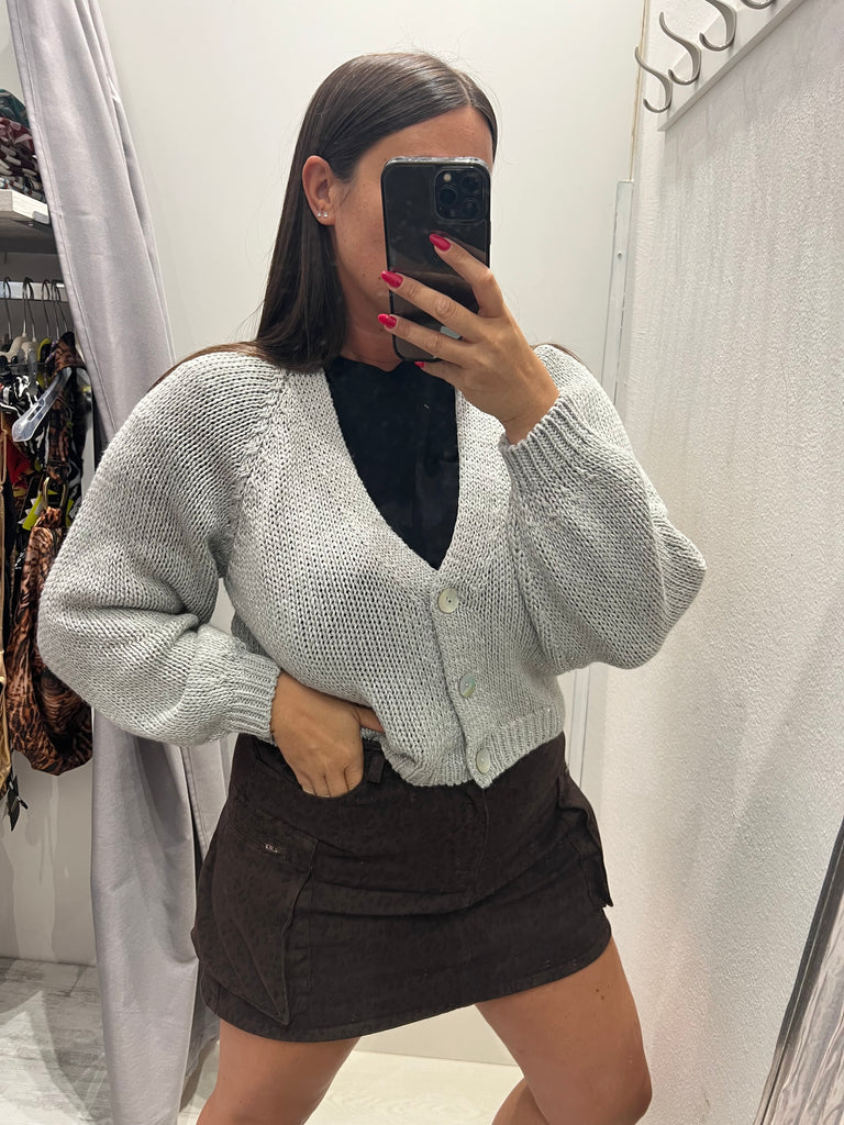MSS💥HaveOne•Cardigan bottoni madreperla+lurex argento•Più colori