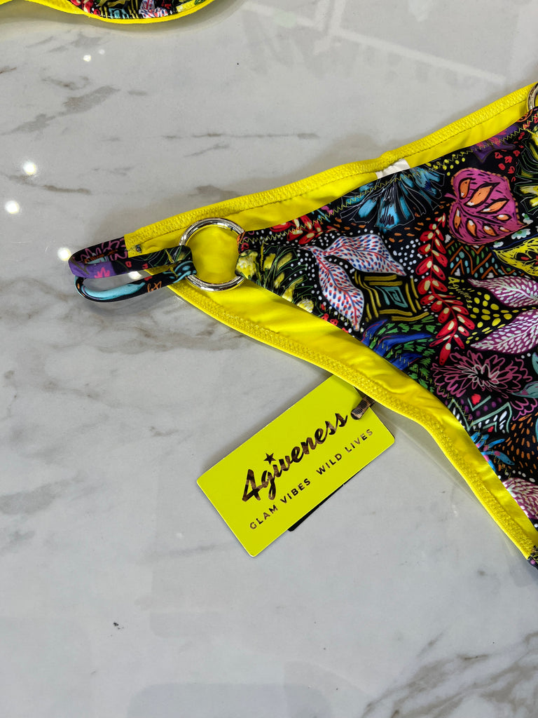 🚨4giveness-Bikini glitter balconcino e slip anelli