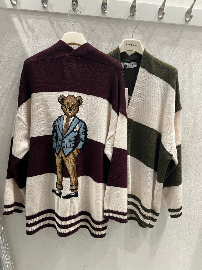 BLK30 HaveOne•Cardigan teddy fasce•Più colori