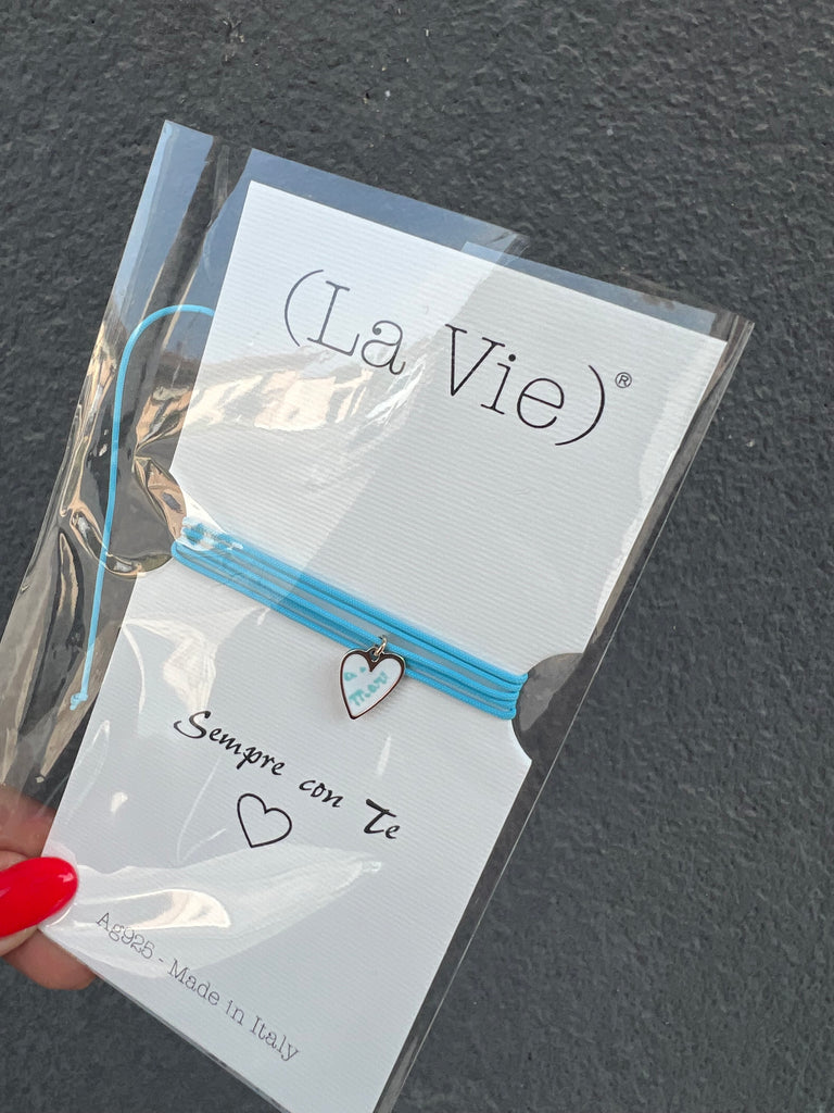 La Vie•Collana chocker/bracciale/cavigliera azzurro con charm•Scegli il tuo charm!