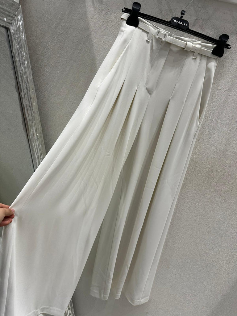 MSS💥IMPERIAL•Pantalone Best palazzo bianco latte