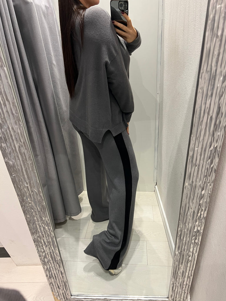 KONTATTO•Pantalone Softy in maglia banda nera•Più colori