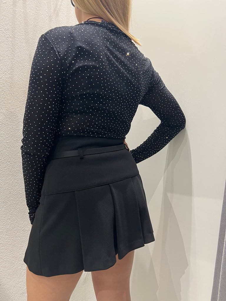 IMPERIAL•Gonna con pieghe e cinturina•Nero