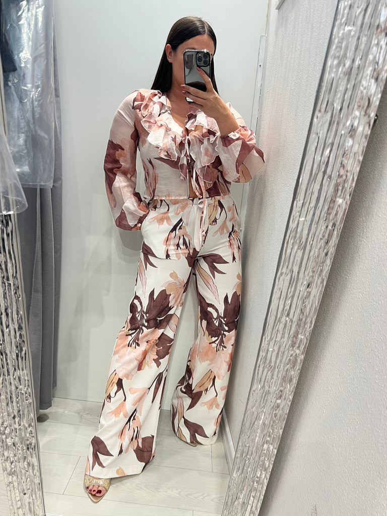 MSS💥HaveOne•Pantalone stampa floreale con coulisse