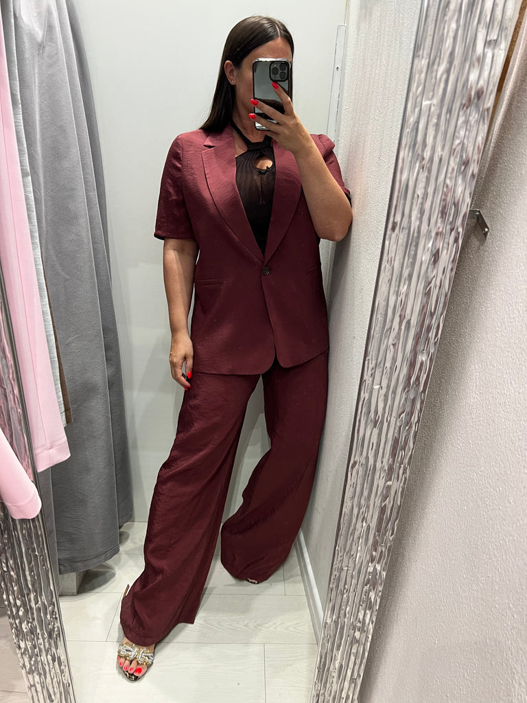 MSS💥HaveOne•Giacca leggerissima manica corta•India bordeaux