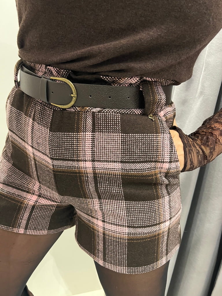 Philia Loft•Shorts check rosa/moro