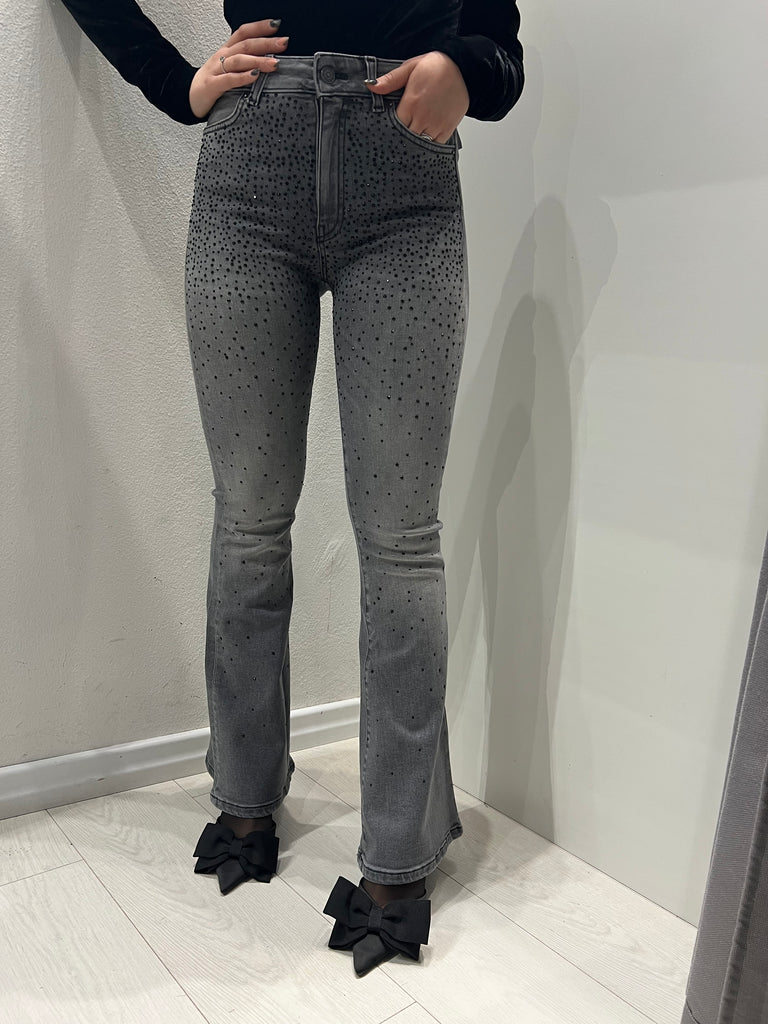 ViCOLO•Jeans Gisele grigio con microstrass