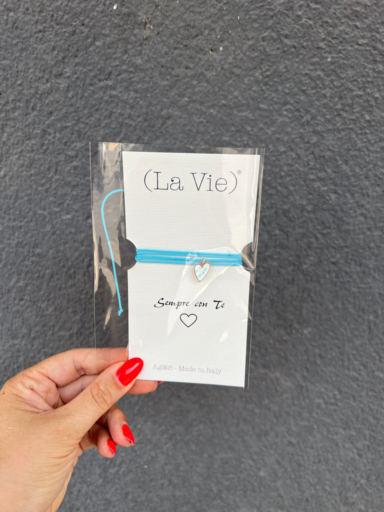 La Vie•Collana chocker/bracciale/cavigliera azzurro con charm•Scegli il tuo charm!