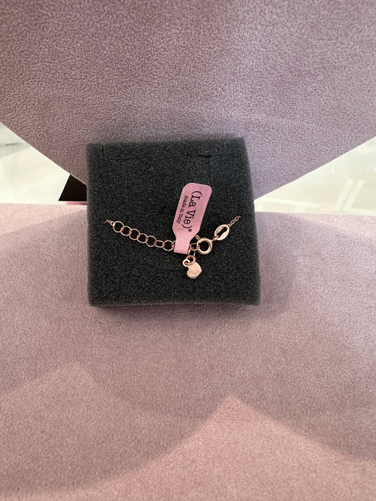 La Vie•Bracciale micro cuore glitter champagne