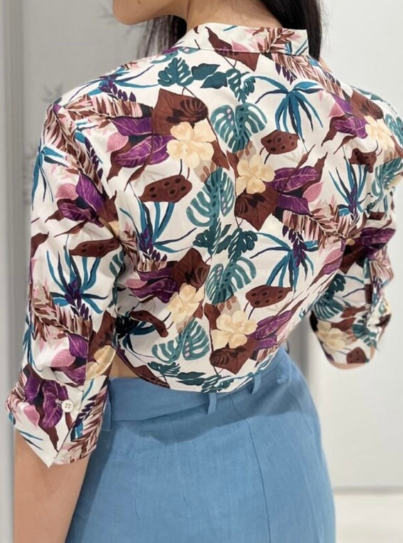 ViCOLO•Camicia crop con nodo