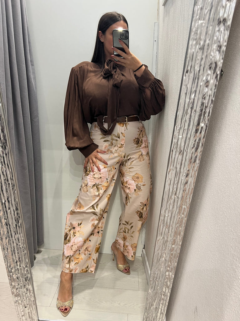 ViCOLO•Pantalone floreale in cotone