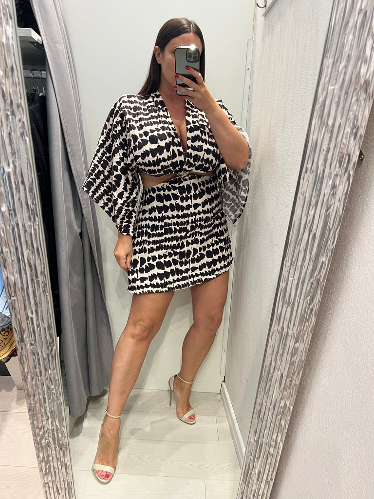 🚨HaveOne•Abitino cut-out stampa simil animalier