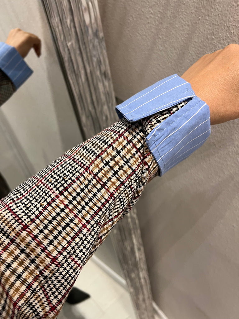 BLK30 HaveOne•Giacca micropaillettes inserto camicia