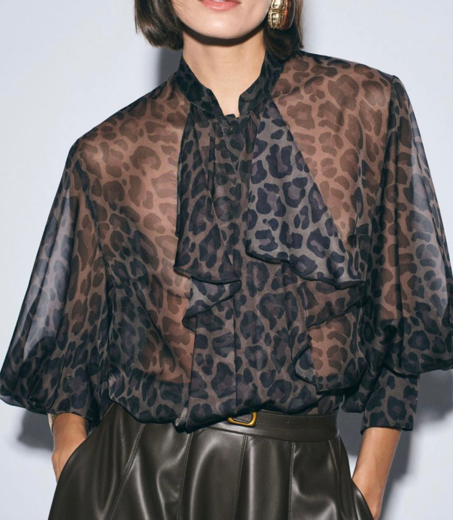 IMPERIAL•Camicia maculata velata volant
