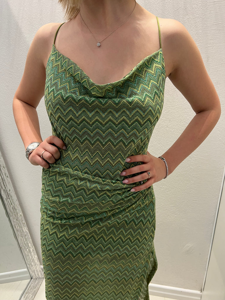 HaveOne•Body zig-zag verde lurex