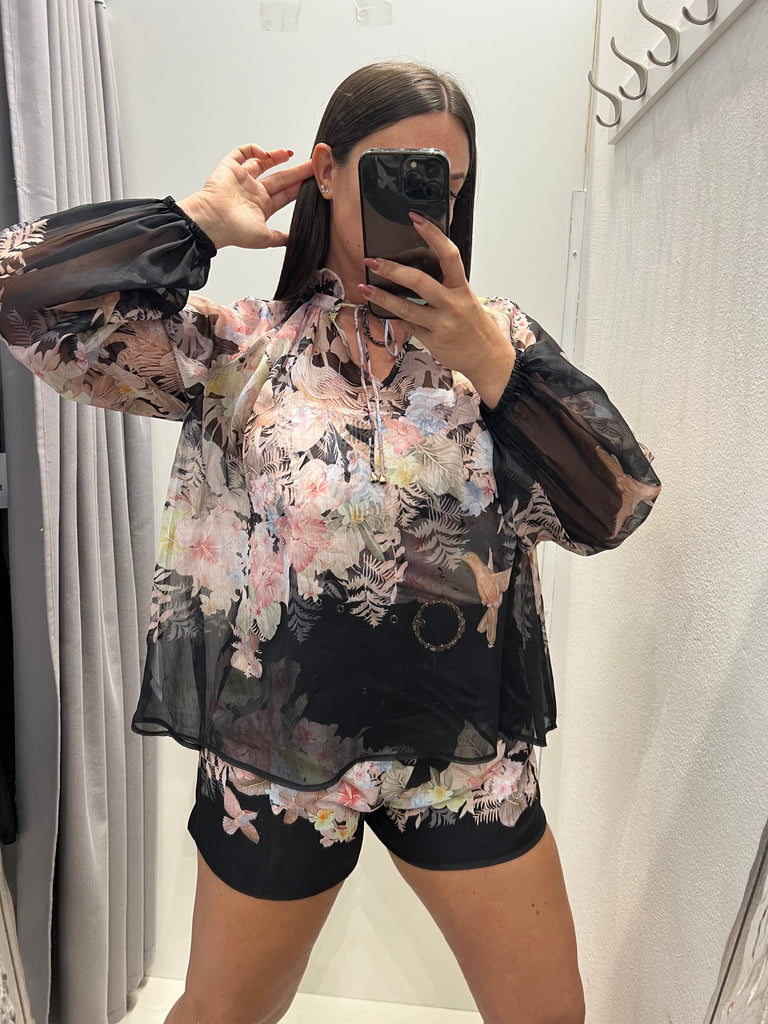 🚨KONTATTO•Completo Zimmer camicia+pantaloncino base nera
