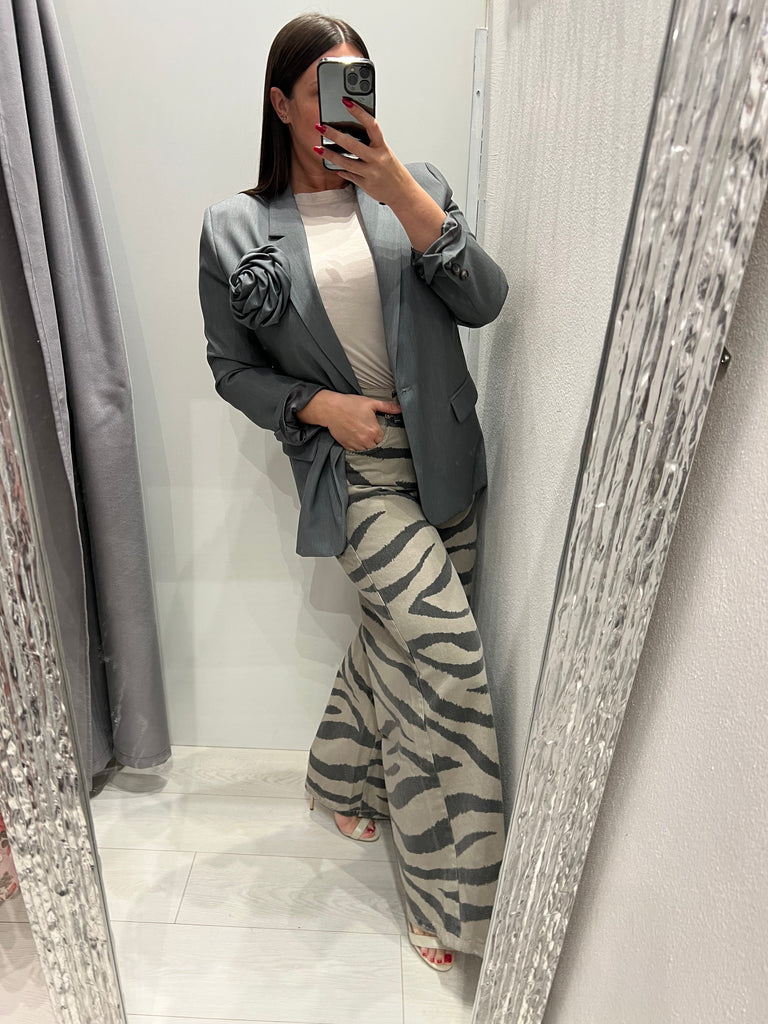 ViCOLO•Jeans palazzo Myrta zebrato