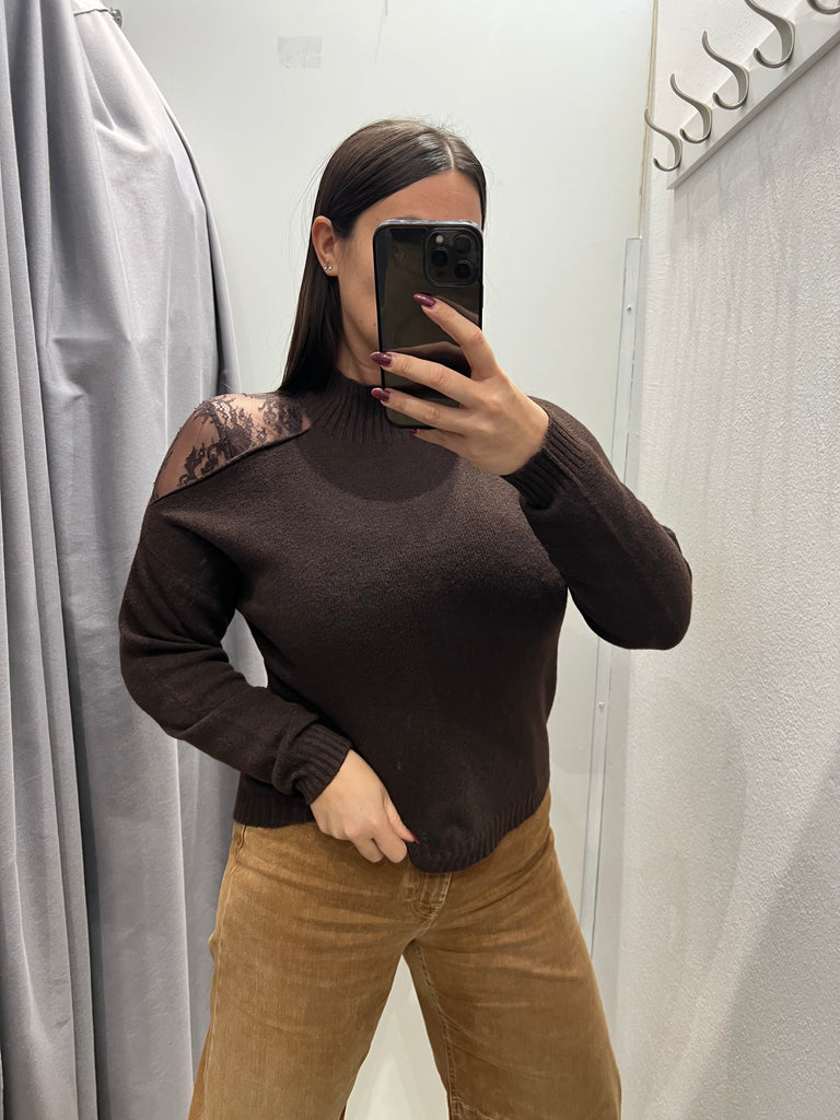 Susy Mix•Maglioncino lupetto spalla sinistra scoperta •Più colori