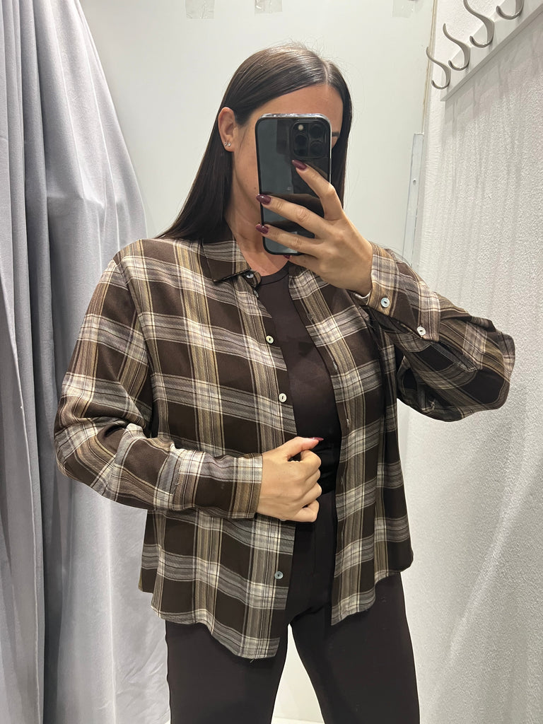 HaveOne•Camicia check beige/grigio/moro