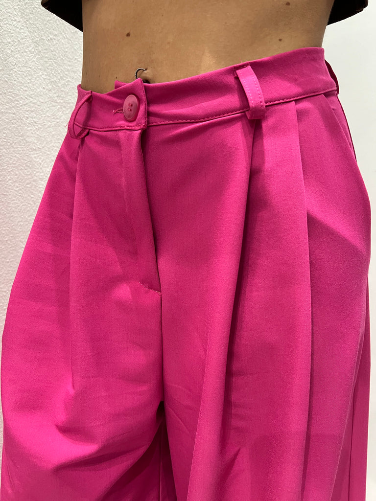 HaveOne•Pantalone palazzo ampio fuxia