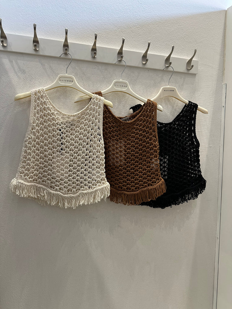 MSS💥HaveOne•Canotta top traforato crochet frange•Più colori