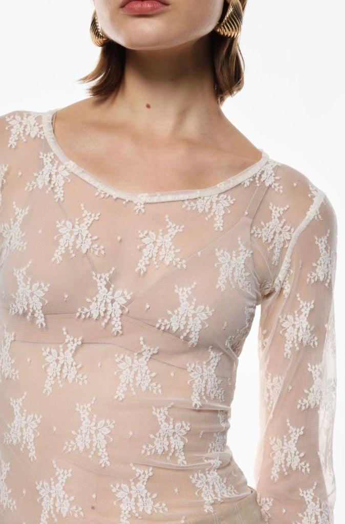 IMPERIAL•Maglia pizzo burro