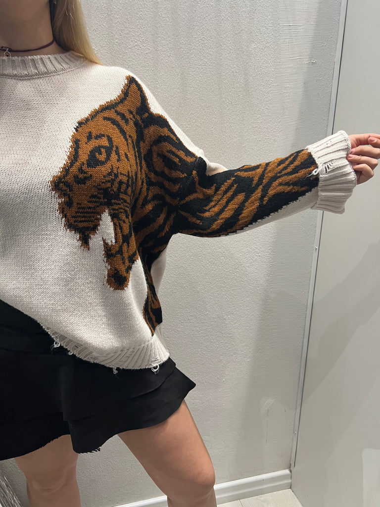 HaveOne•Maglione rotture tigre•Più colori