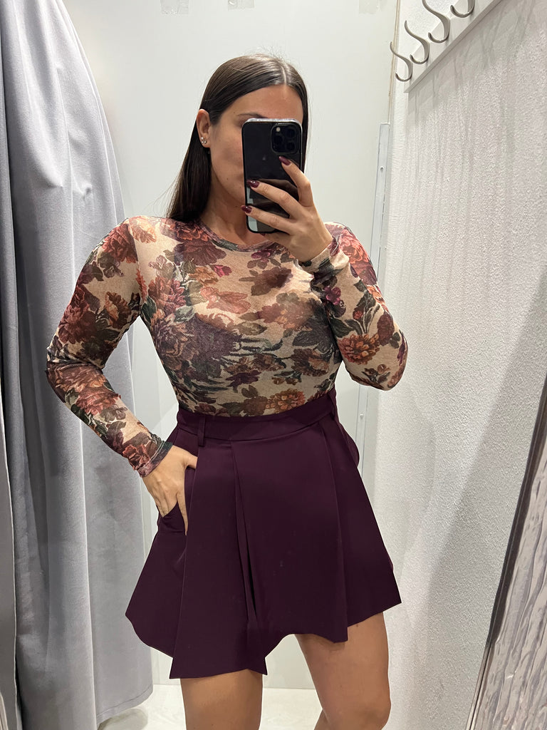 IMPERIAL•Gonna pantaloncino prugna