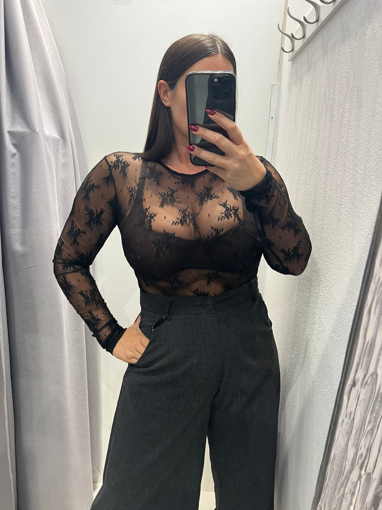 LUMINA•Body pizzo nero