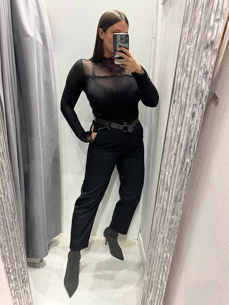 HaveOne•Pantalone nero elastico dietro