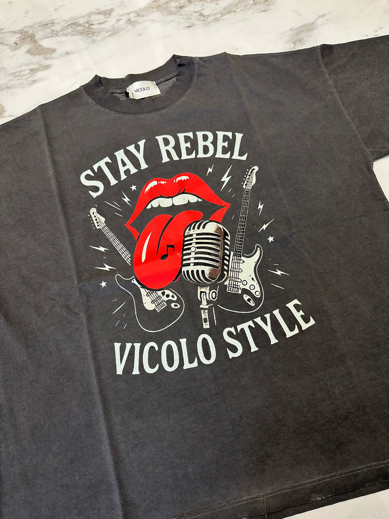 ViCOLO•T-shirt over STAY REBEL