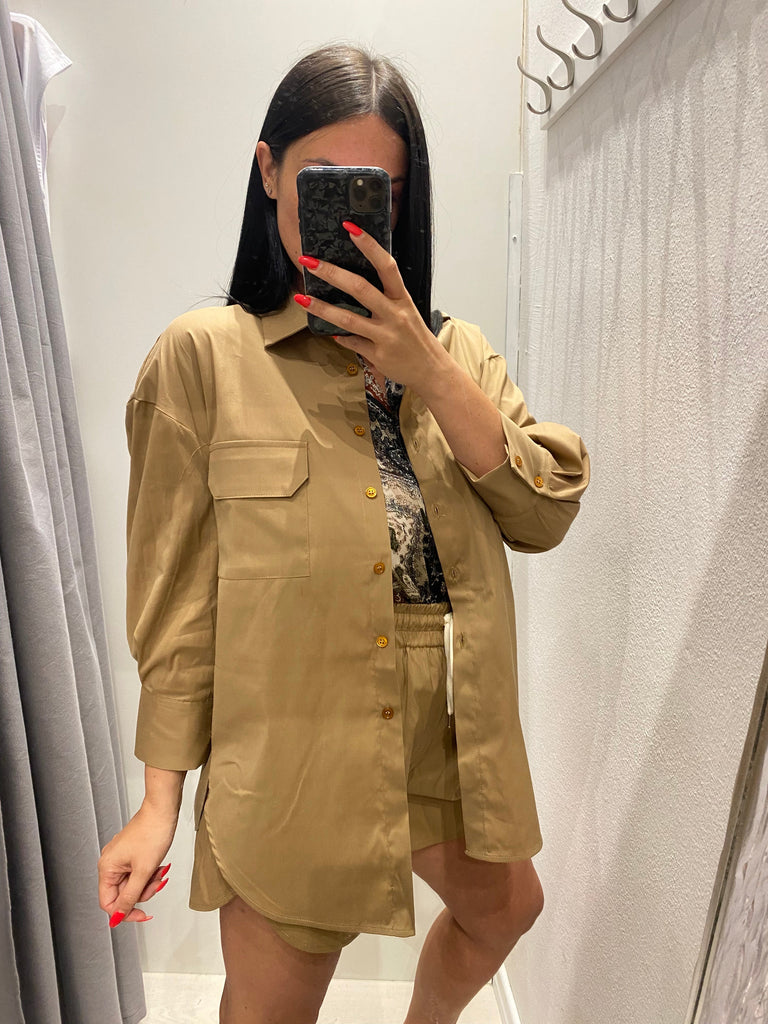 MSS💥ViCOLO•Camicia over in cotone•Cammello