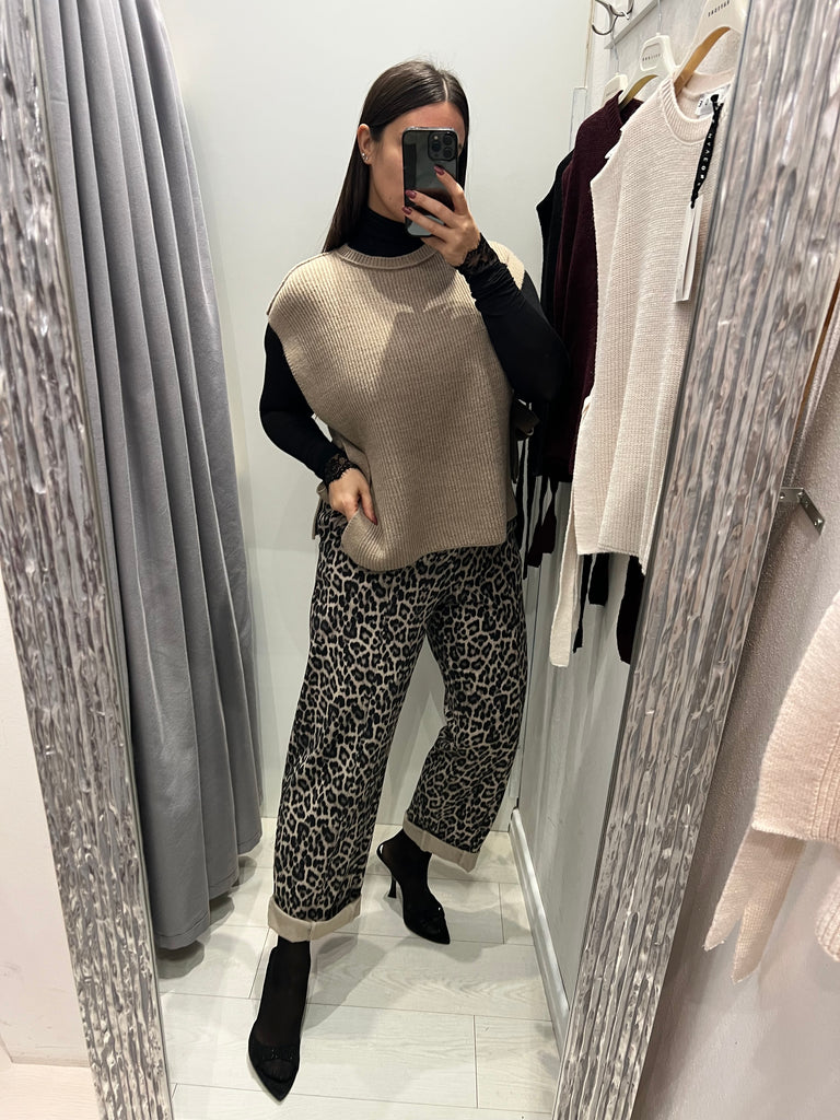 BLK30 HaveOne•Maglione gilet davantino lacci laterali•Più colori