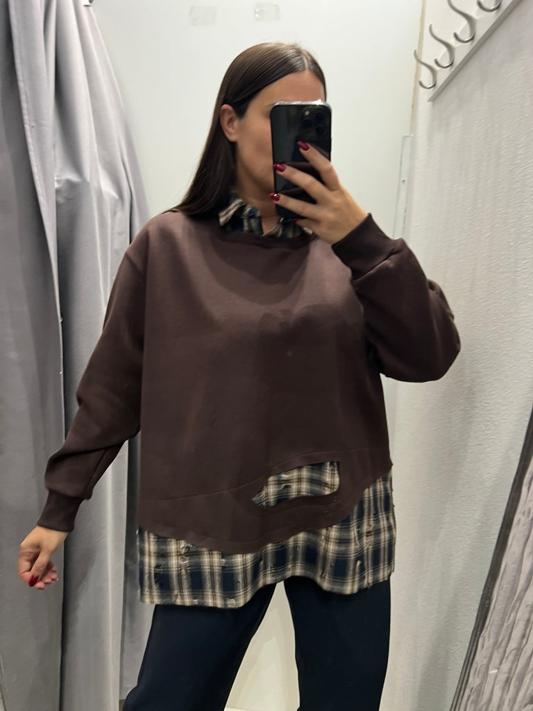 ViCOLO•Felpa combinata con camicia