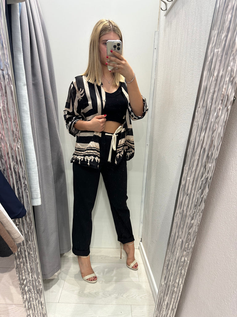 MSS💥ViCOLO•Pantalone tela leggerissima•Nero