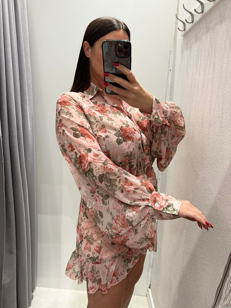 ViCOLO•Camicia floreale base rosa